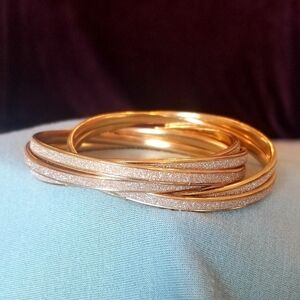 Steve Madden Gold and Silver Glitter Bracelets